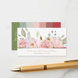 Romantic Pink Roses Wedding Colour Palette Enclosure Card