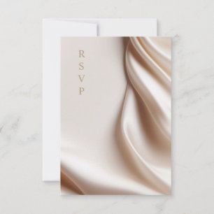 Romantic Pink satin wedding meal choices RSVP Card