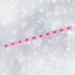 Romantic Pink Scroll Heart Tree Satin Ribbon