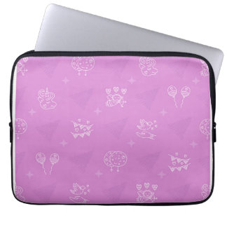 Romantic pink seamless pattern laptop sleeve