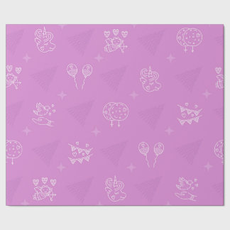 Romantic pink seamless pattern wrapping paper