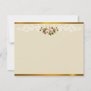 Romantic Pink Swirling Vines Floral "Thank You"  Card