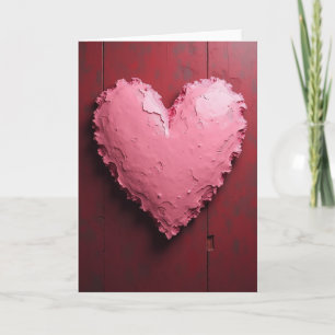Romantic Pink Textured Heart Card