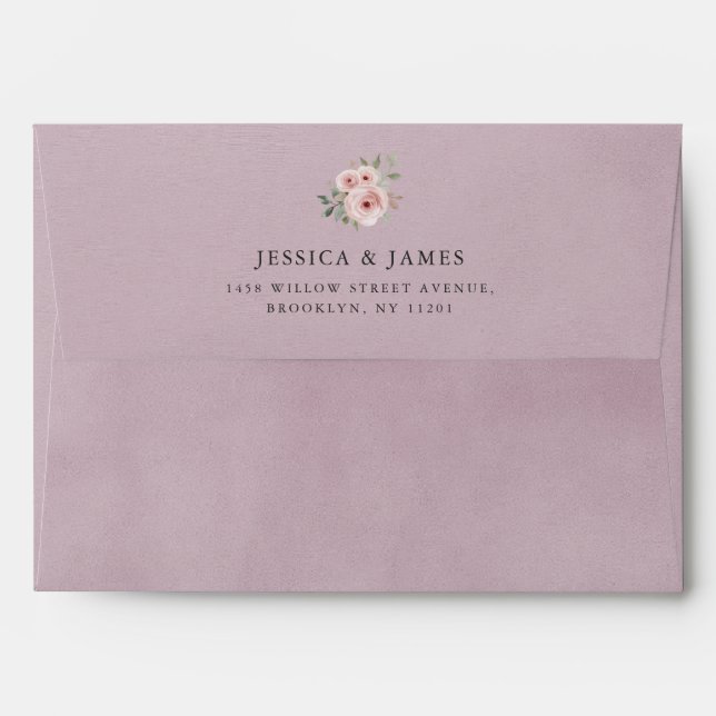 Romantic Pink Velvet Texture Chic Wedding Envelope (Back (Top Flap))