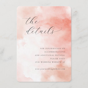 Romantic Pink Watercolor Details Enclosure Card