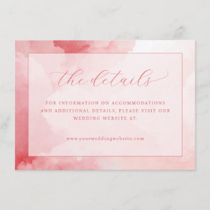 Romantic Pink Watercolor Details Enclosure Card