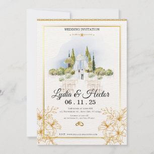 -Romantic-Pink-Watercolor-Floral-Couple-Wedding- Holiday Card