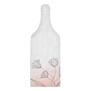 Romantic Pink Watercolor Floral Cutting Board
