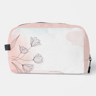 Romantic Pink Watercolor Floral Dopp Kit