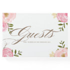 Romantic Pink Watercolor Flowers Wedding Guestbook