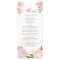 Romantic Pink Watercolor Flowers Wedding Menu Card