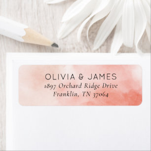 Romantic Pink Watercolor Return Address Label
