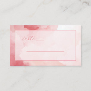 Romantic Pink Watercolor Table Sign Place Card