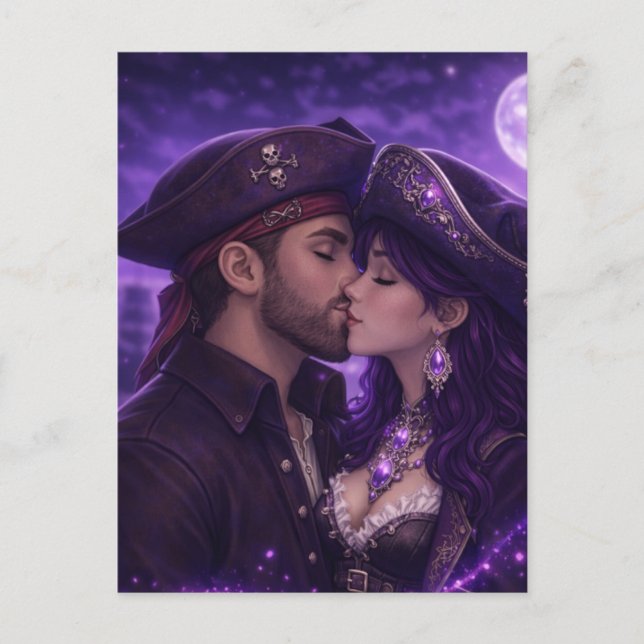 Romantic Pirate Couple Postcard (Front)