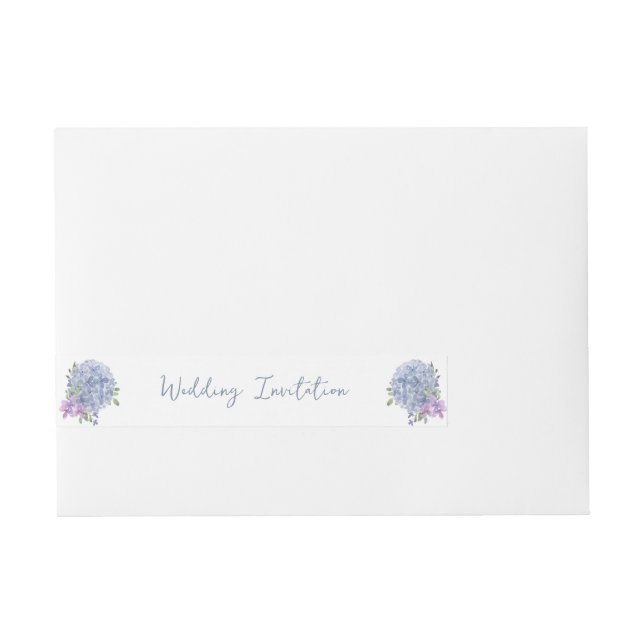 Romantic Plain Dusty Blue Colour Wedding Wraparound Address Label (Front)