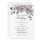 Romantic Plum Purple Rose Floral Wedding Invite