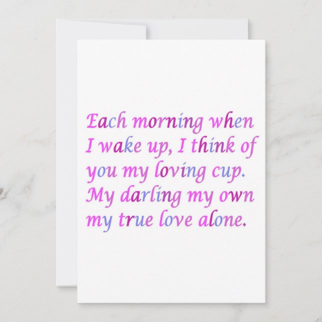 Romantic poem for your true love mixed colours   (Front)