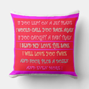 Romantic poems art for your loved one cushion