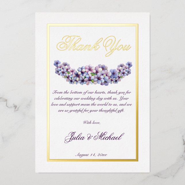 Romantic Poetic Lilac Watercolor Floral Wedding (Front)