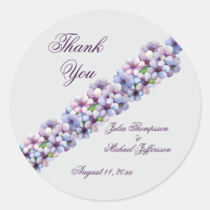 Romantic Poetic Lilac Watercolor Floral Wedding Classic Round Sticker