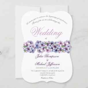 Romantic Poetic Lilac Watercolor Floral Wedding Invitation