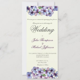 Romantic Poetic Lilac Watercolor Floral Wedding Invitation