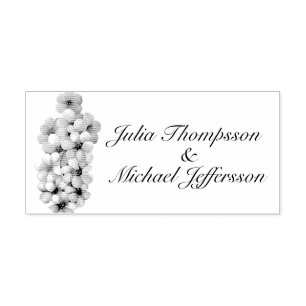 Romantic Poetic Lilac Watercolor Floral Wedding Self-inking Stamp