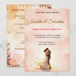 Romantic Poetic Wedding – Our First Dance begins Invitation