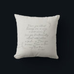 Romantic Poetry Calligraphy Monogram Throw Pillow<br><div class="desc">Design features a romantic Poem by master poet,  Pablo Neruda in a whimsical calligraphy script surrounded by beautiful sketched botanical floral.  Easily customise back of pillow with monogram initials of choice.</div>