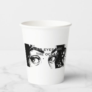 Romantic Pop Art Eyes: "Your Eyes Are the Ocean" G Paper Cups