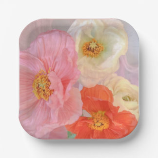 Romantic Poppies Paper Plate