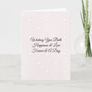 Romantic Pretty Blush Pink White Hearts Wedding Card