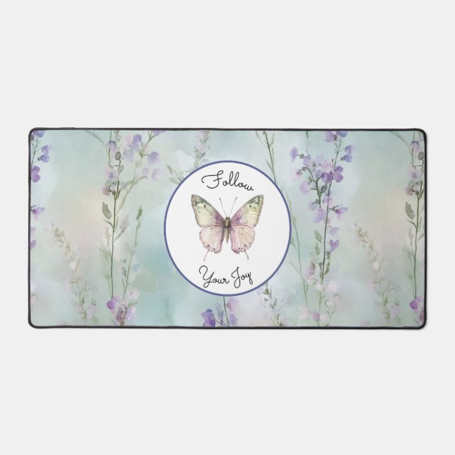 Romantic Pretty Lavender Flowers Desk Mat (Front)