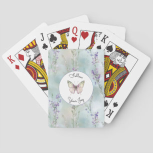 Romantic Pretty Lavender Flowers Playing Cards