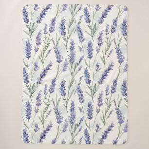 Romantic Pretty Lavender Flowers Sherpa Blanket