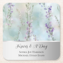 Romantic Pretty Lavender Flowers Silver Wedding