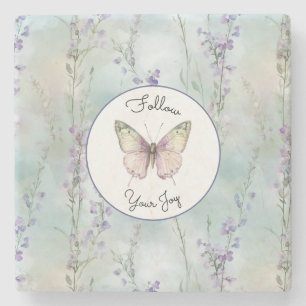 Romantic Pretty Lavender Flowers Stone Coaster