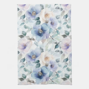 Romantic Pretty Lavender Purple White Flowers   Tea Towel