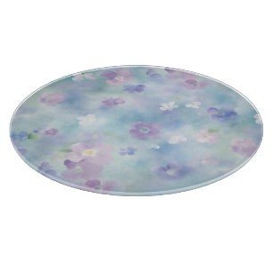 Romantic Pretty Lavender White Flowers Cutting Board