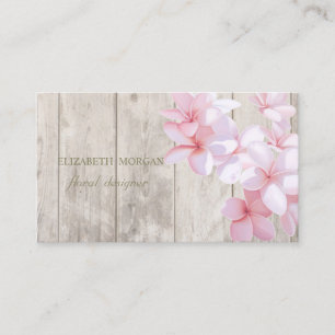 Romantic Professional ,Flowers,Wood Texture Business Card