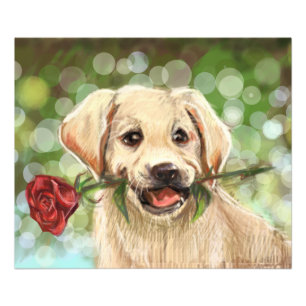 Romantic puppy photo print