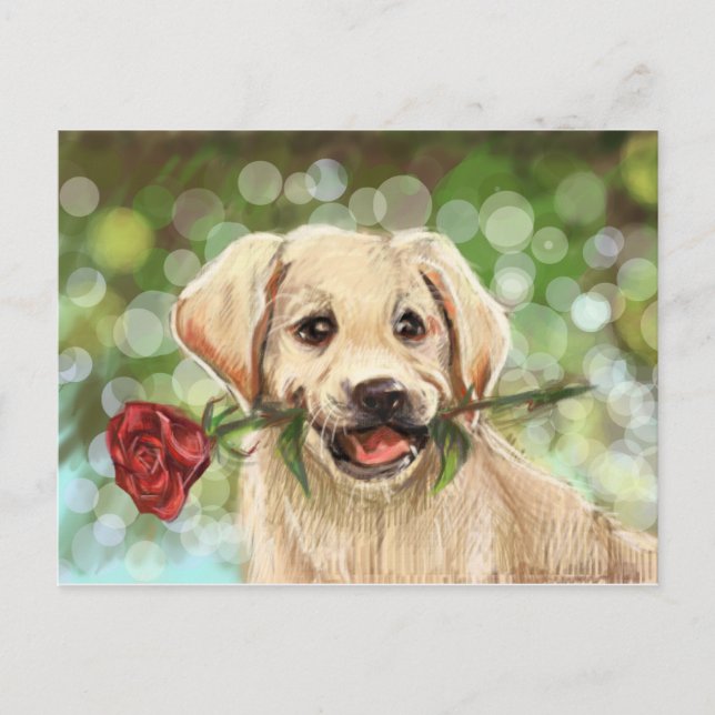 Romantic puppy postcard (Front)