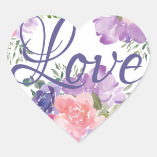 Romantic Purple and Pink Watercolor Love Seal