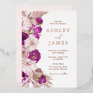 Romantic Purple & Blush Rose Gold Foil Wedding