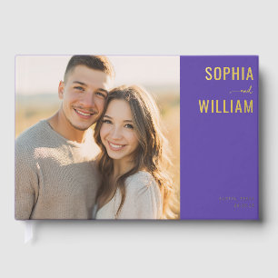Romantic Purple Elegant Photo Guest Book