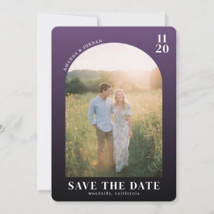 Romantic Purple Elegant Photo Save The Date