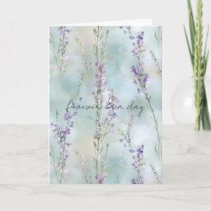 Romantic Purple Floral Love Wedding   Card