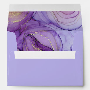 Romantic Purple Floral Wedding Envelope