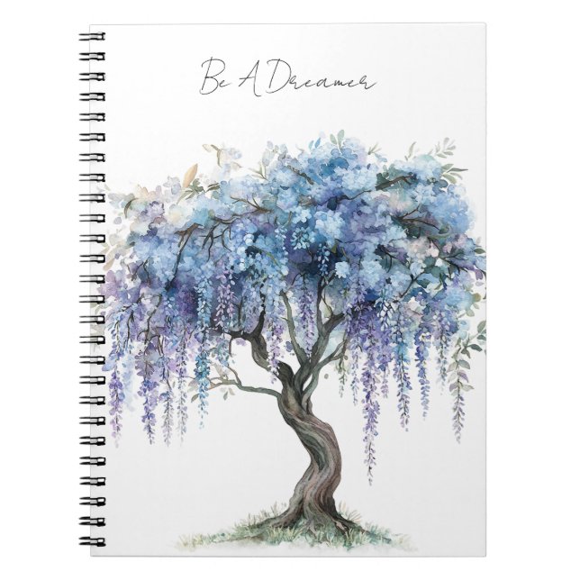 Romantic Purple Flowering Tree  Notebook (Front)