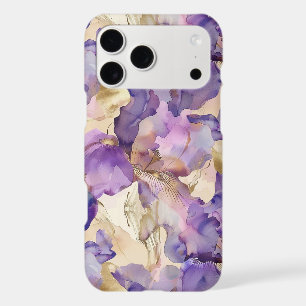 Romantic Purple Gold Iris Floral